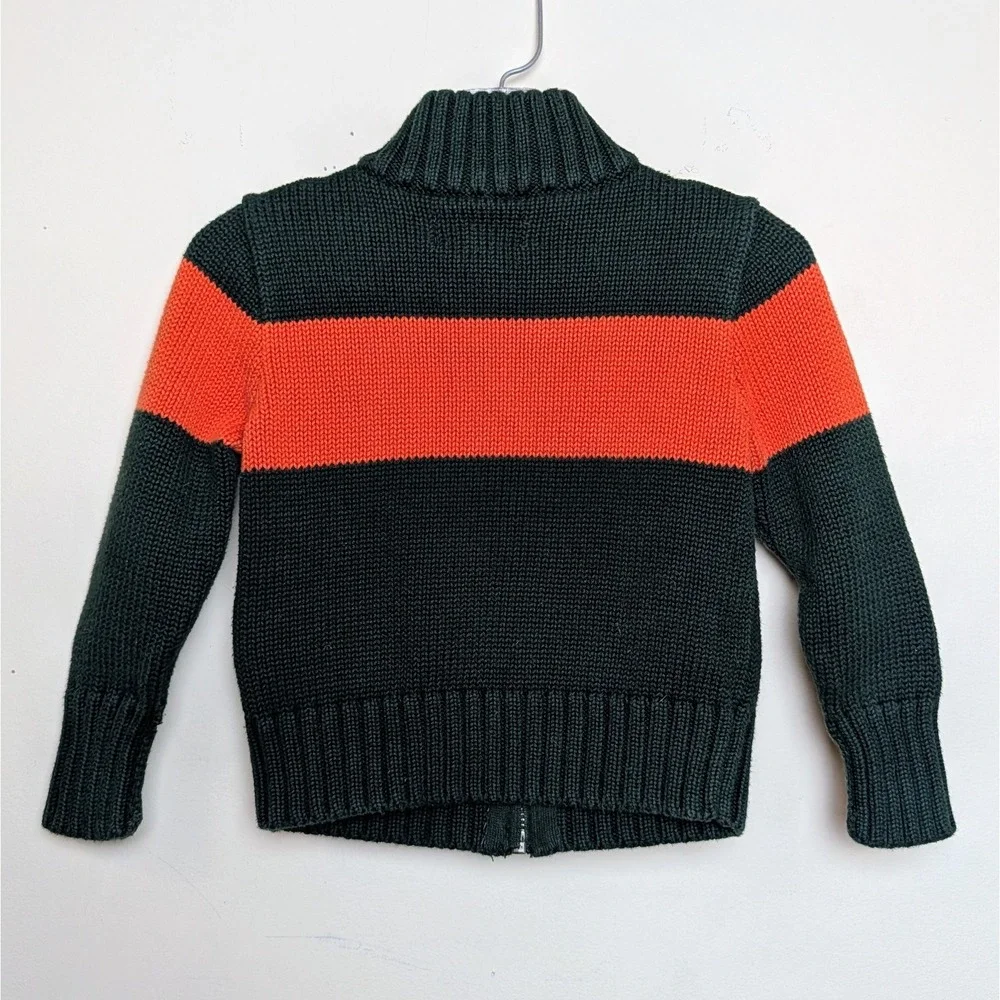 Polo Ralph Lauren Vintage Y2K Crest Logo Zip‎ Up Sweater Pony Infant 18 Months